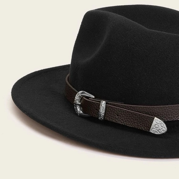 New Black Hat with a brown belt and silver hardware! - Picture 5 of 9